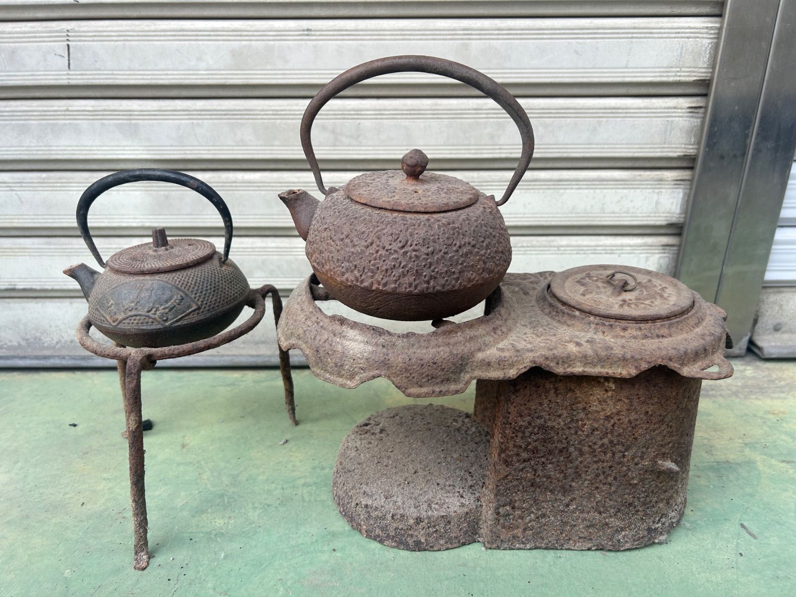 鉄瓶 茶道具 煎茶道具 鉄器 古美術 古道具 現状品 詳細不明
