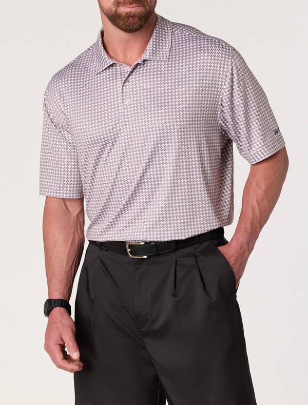 リーボック メンズ トップス ポロシャツ トール Reebok Big Tall Basketweave Performance Polo Shirt V2 Elemental Pink ピンク