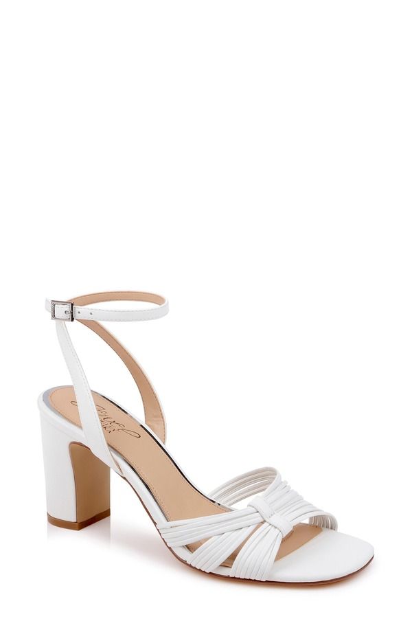 ジュウェルダグレイミシュカ レディース シューズ サンダル アンクル Jewel Badgley Mischka Zaylee Ankle Strap Sandal White Leather ホワイ
