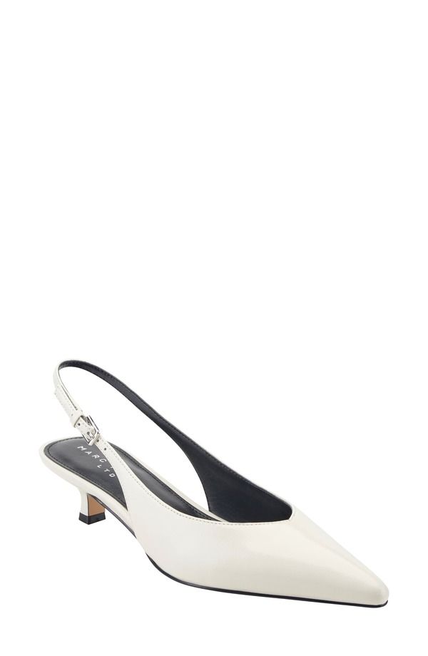 マーク・フィッシャー レディース シューズ ヒール Marc Fisher LTD Luciey Slingback Pointed Toe Kitten Heel Pump Ivory アイボリー