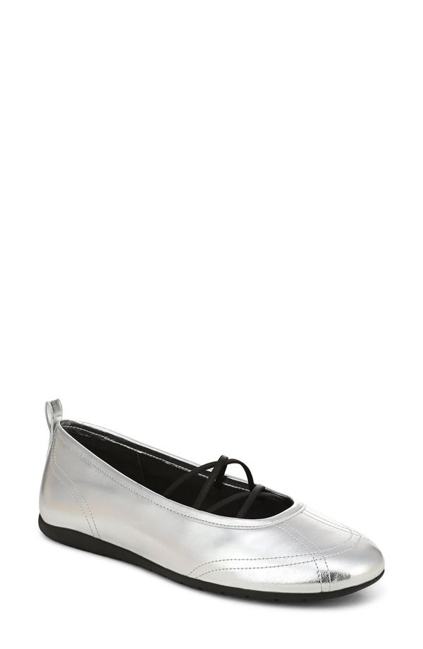 ヴィンス レディース シューズ パンプスニーカー Vince Coralie Ballet Sneaker Silver Leather シルバー