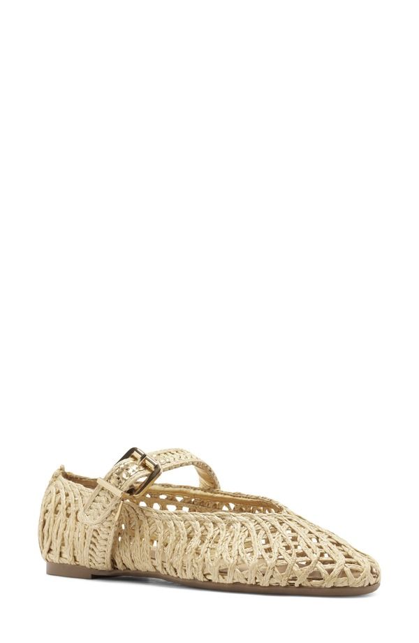 アレッツォ レディース シューズ パンプス Arezzo Ciara Mary Jane Ballet Flat Natural Gold ゴールド
