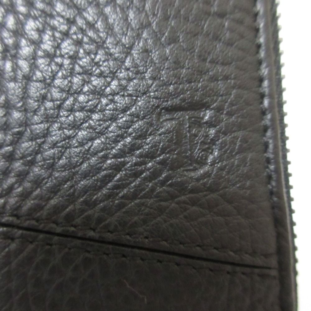 希少 極美品✨トッズ ダブルT オーガナイザー ラウンドファスナー レザー 良品 TOD'S トッズ オーガナイザー レザー ラウンドファスナー 長財布
