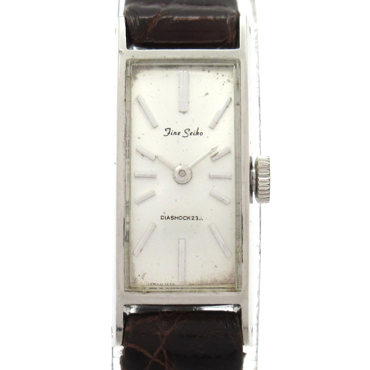 SEIKO(セイコー) 腕時計 - 1520-3240 レディース Fine/型押し加工/総重量:15.3g/プラチナ無垢/社外ベルト Pt850