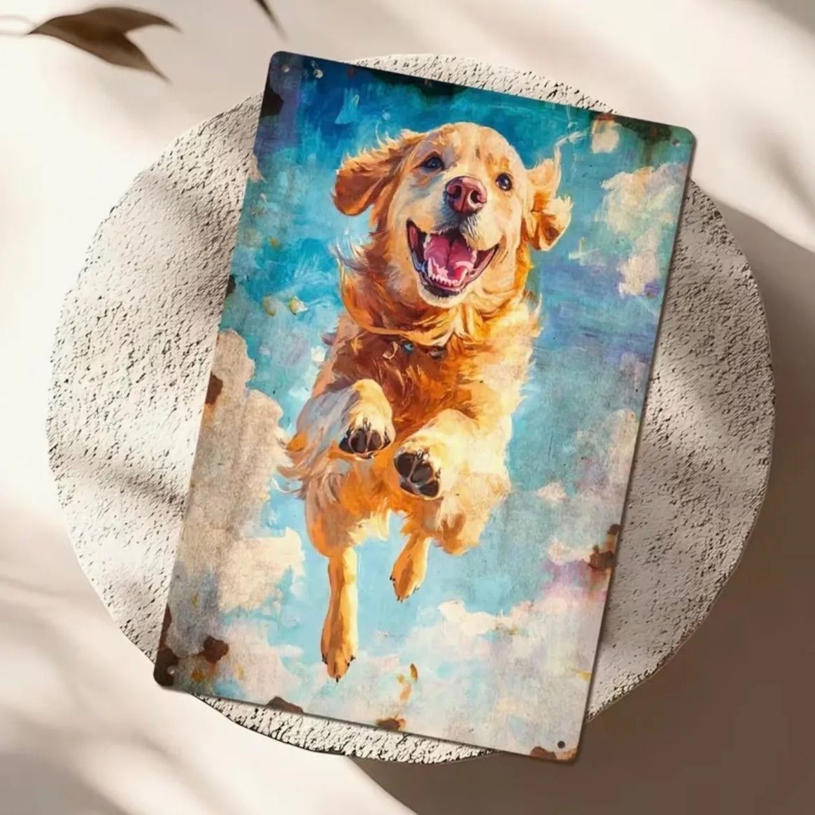新品 ゴールデンレトリーバー メタルサイン 壁掛け インテリア 犬雑貨 