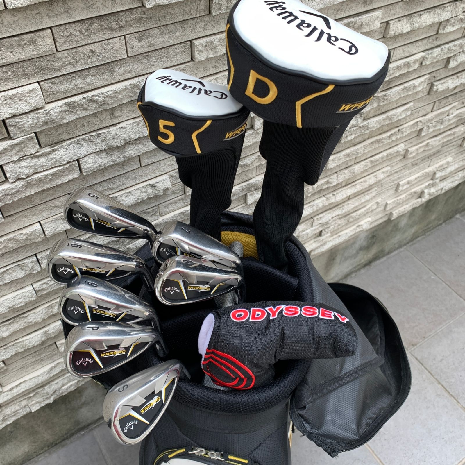 ◆◆キャロウエイ WARBIRD 10本セット ドライバー、５W、アイアン5-S、パター、キャディバッグ：C000717-001◆◆