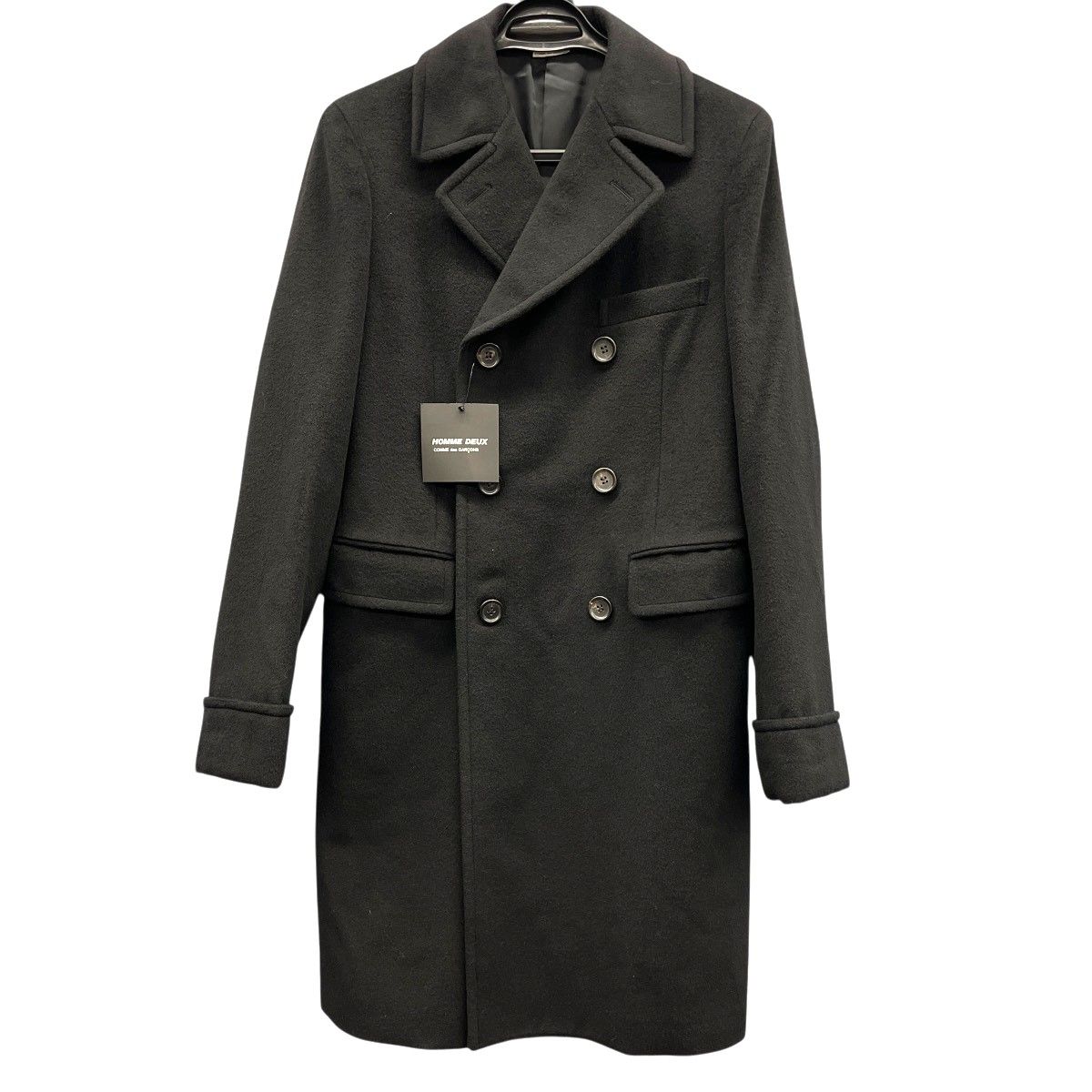 【6/23価格改定】COMME des GARCONS HOMME DEUX 極美品 コムデ ギャルソン オム ドゥ ウール カシミヤ チェスター コート DT-C001 2017年 ブラック #S タグ付き ロングコート アウター Aランク 中古 鑑定済 ギャルソンコート 6/16価格改定】COMME des GARCONS HOMME DEUX 極美品 コムデ