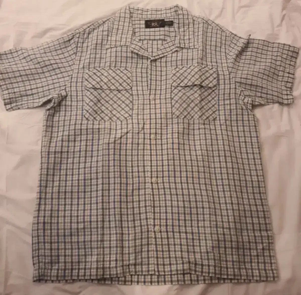 RRL 24SS Indigo CHECK ジャージ キャンプ シャツ M