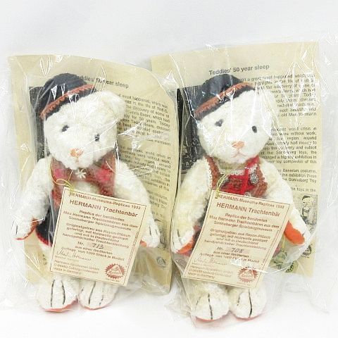 未使用品 保管品 ヴィンテージ HERMANN ハーマン Teddy Bear テディベア ペア 限定1000体 シリアルナンバー 708 713 2体セット Z0021-08-0617③