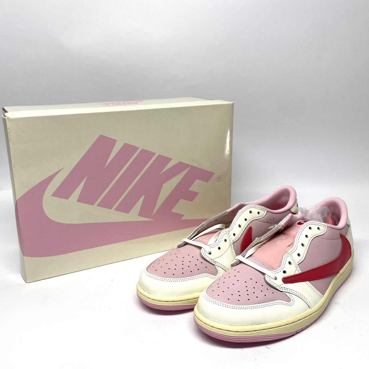 【新古品】 Travis Scott × Nike ナイキ Air Jordan 1 Retro Low OG Sail/Tropical Pink 30cm IQ7604-101 箱あり 【津山店】