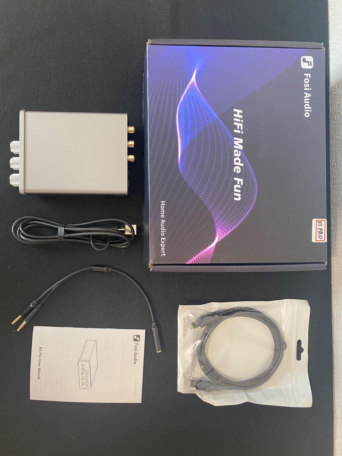 【美品】Fosi Audio K5 PRO ゲーミングDAC ヘッドホンアンプ 付属品完備