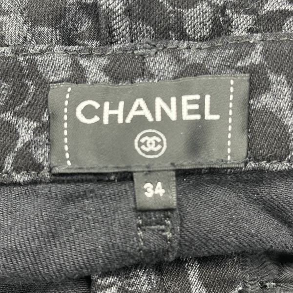 ●◇ シャネル CHANEL パンツ デニム テーパード カメリア総柄 ココマーク ジャガード織り グレー 綿 34 S 7号 レディース S6F471 ●◇ シャネル CHANEL パンツ デニム テーパード カメリア総柄 ココマーク ジャガード織り グレー 綿 34 S 7号 レディース S6F471