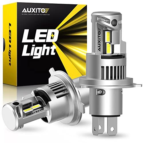 R★AUXITO H4 Hi/Lo LEDヘッドライト 車用 新基準車検対応 高輝度LEDチップ搭載 爆光 5倍明るさUP 純正ハロゲンと発光点一致 高輝度6000K 12V車対応 定電流回路搭載 長寿命 高速回転冷却ファン付け 放熱性静音 ab3d2000