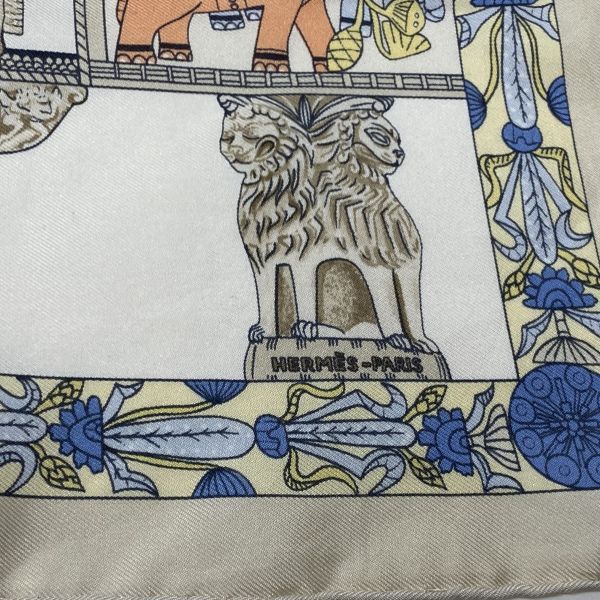 ○ エルメス HERMES カレ45 スカーフ バンダナ TORANA 塔門 プチカレ