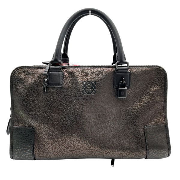 ○ ロエベ LOEWE ハンドバッグ アマソナ36 鞄 アナグラム ブラック金具