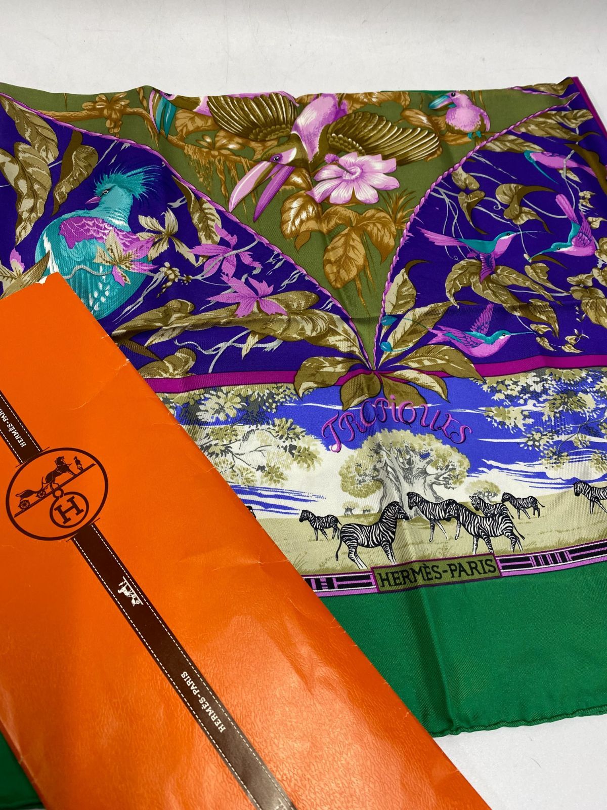HERMES Carre 90 Tropical スカーフ エルメス カレ90 シルク 大判