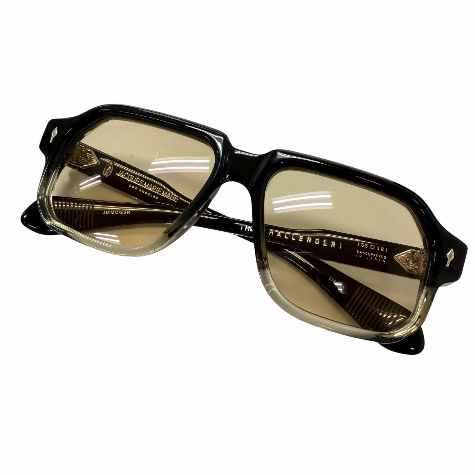 極美品□JACQUESMARIEMAGE ジャックマリーマージュ JMMCG3R CHALLENGER 310/350 サングラス ブラック クリア 55□18 日本製 定価159500円