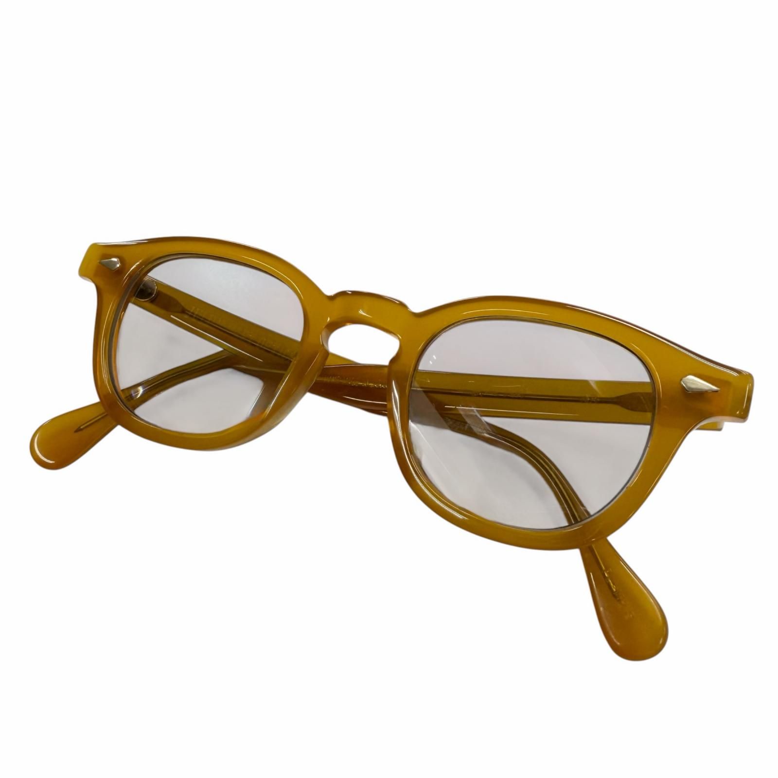 美品▼JULIUS TART OPTICAL ジュリアスタートオプティカル PL-102 AR ウェリントン カラーレンズ メガネ 眼鏡 Vintage Yellow 度入り