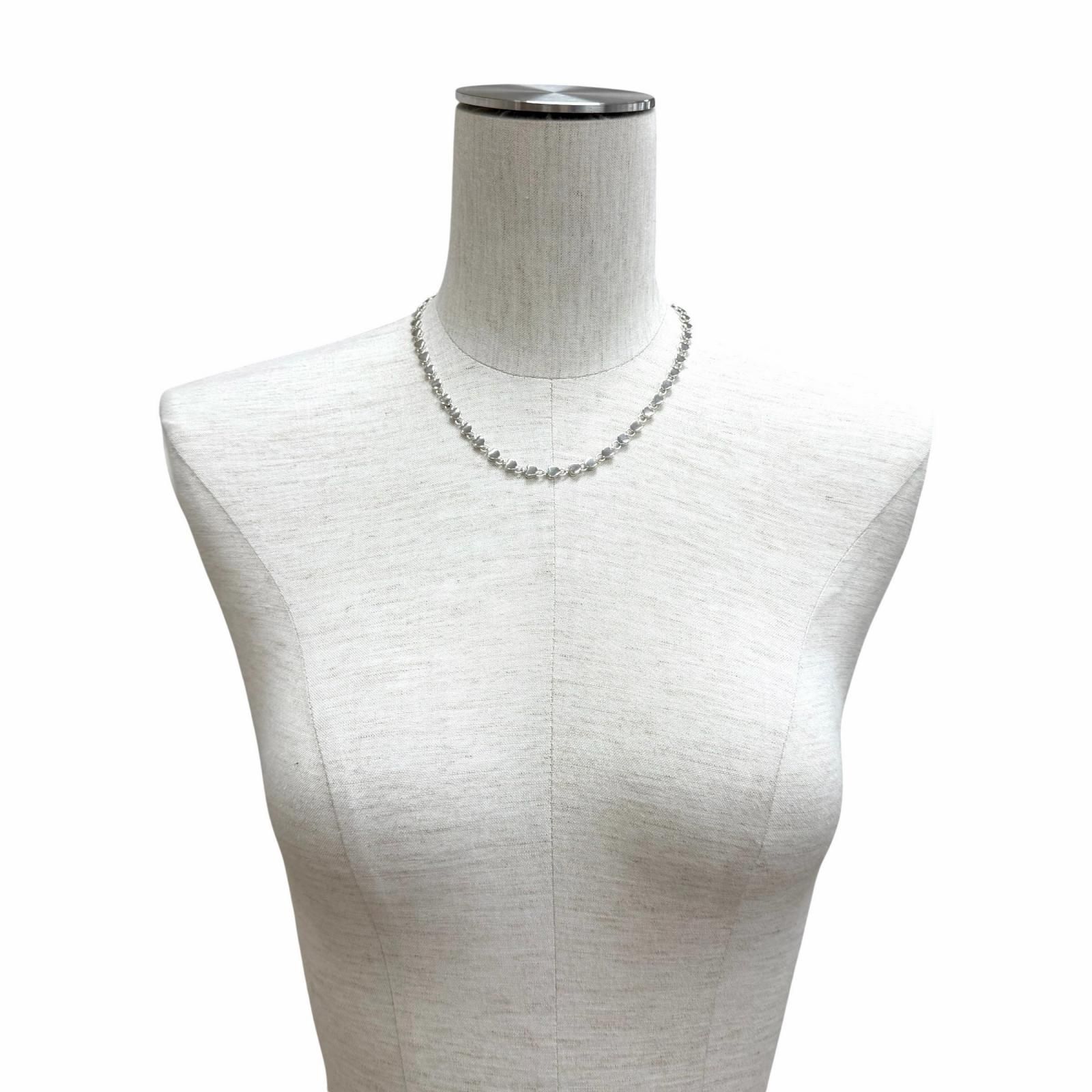 美品★TIFFANY&Co. ティファニー 925 パフハート ネックレス アクセサリー シルバー 重量16.5g レディース 保存袋付き