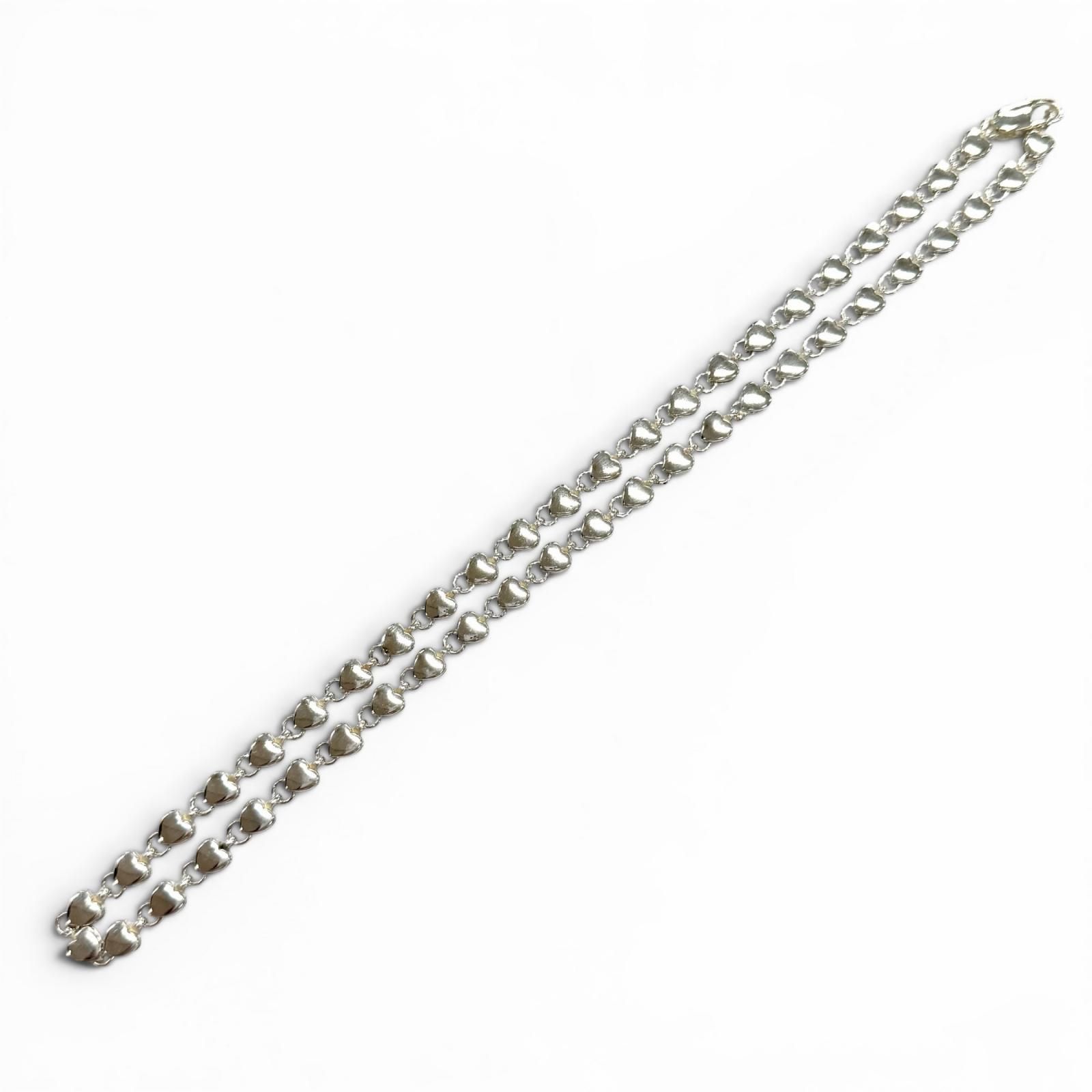 美品★TIFFANY&Co. ティファニー 925 パフハート ネックレス アクセサリー シルバー 重量16.5g レディース 保存袋付き
