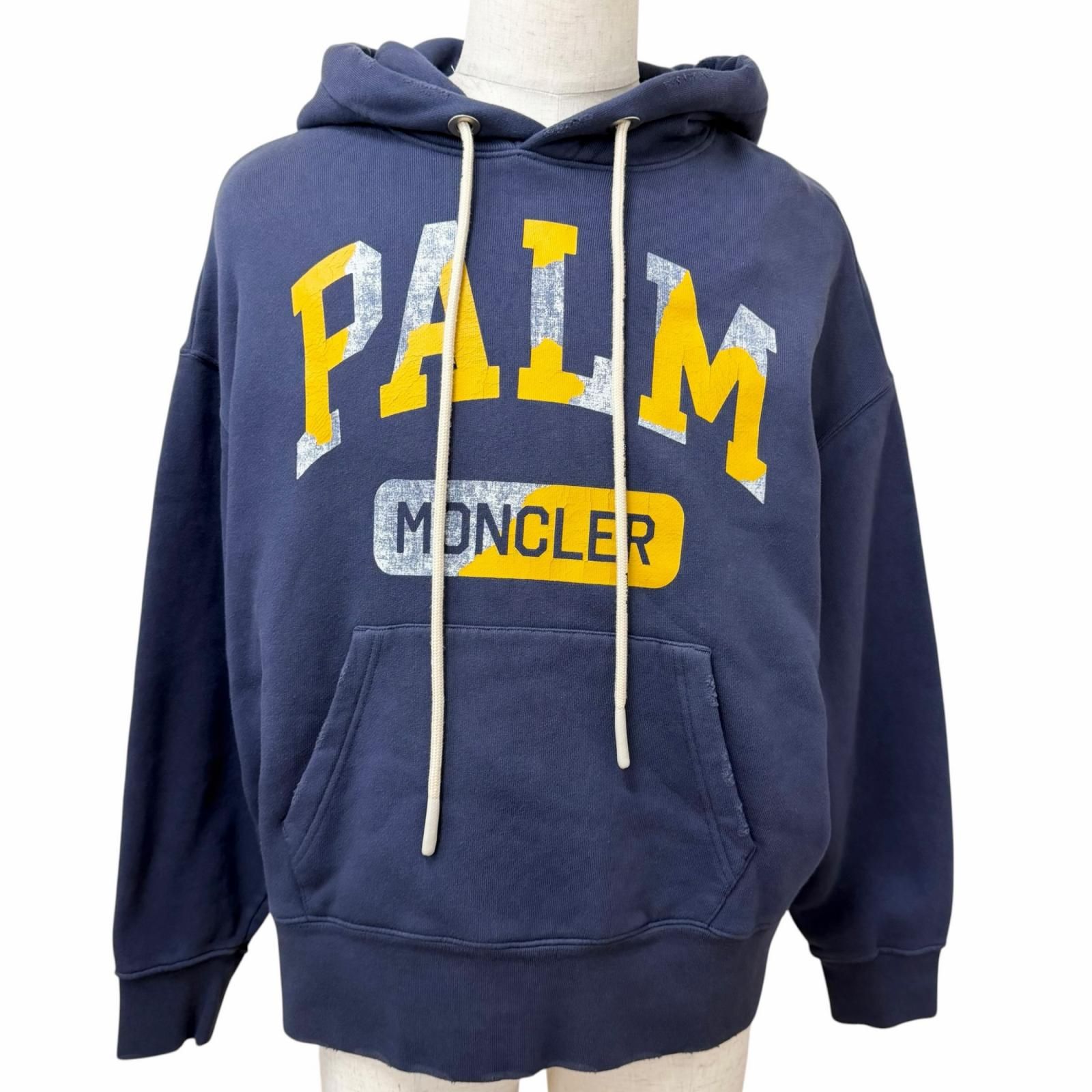 未使用品□MONCLER GENIUS 8 Palm Angels モンクレール ジーニアス 8 23AW I209L8G00009 ダメージ加工 パーカー ネイビー S 正規品 未使用品□MONCLER GENIUS 8 Palm Angels モンクレール ジーニアス 8