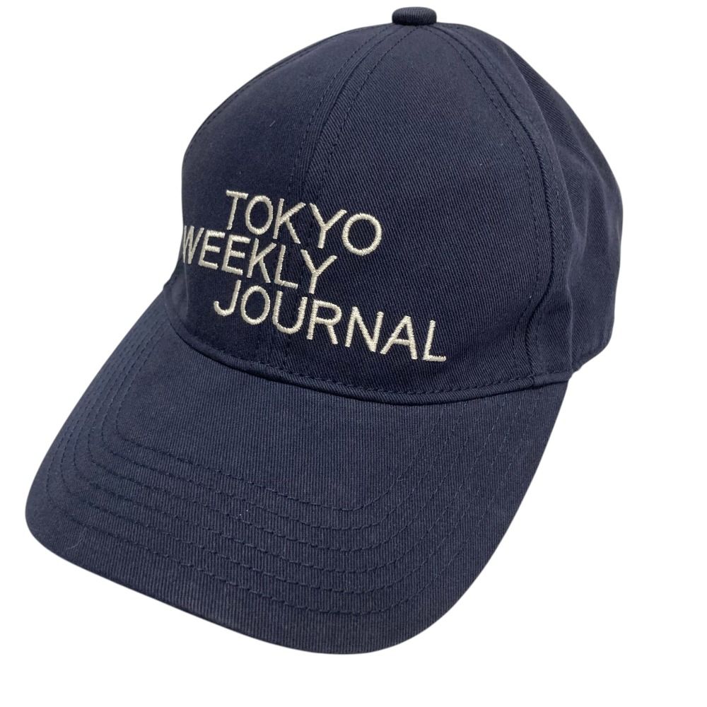 美品 25AW TWJ TOKYO WEEKLY JOURNAL トウキョウウィークリージャーナル ロゴ刺繍 Cap キャップ 582IA056-0501 サイズFREE ネイビー レディース 古着 中古 USED