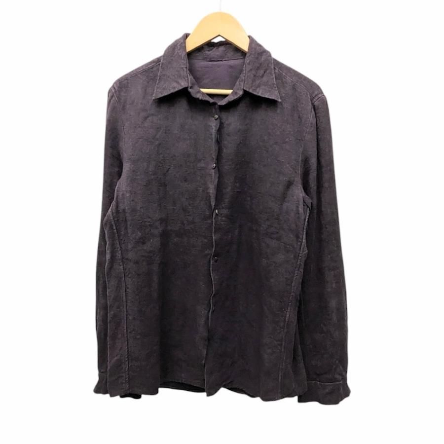 LM altieri エルエム アルティエリ Linen Shrth リネンシャツ 1154-343-0555 パープル系 リネン 麻 サイズ3 66172