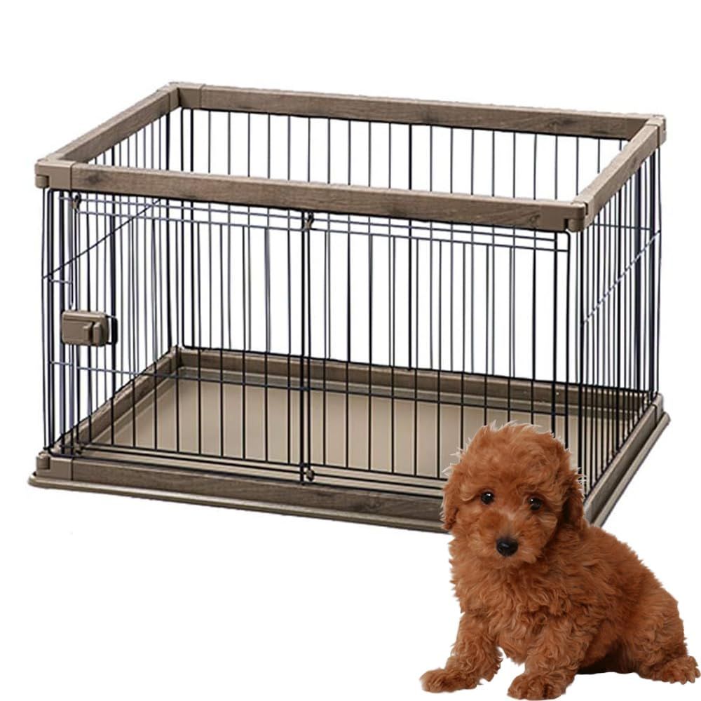 アイリスオーヤマ 犬 組み立て サークル ウッディサークル ロータイプ ブラウン 小型犬用 幅97.5×奥行66.5×高さ55.5cm PWSR-960Lmt 4473b7ad