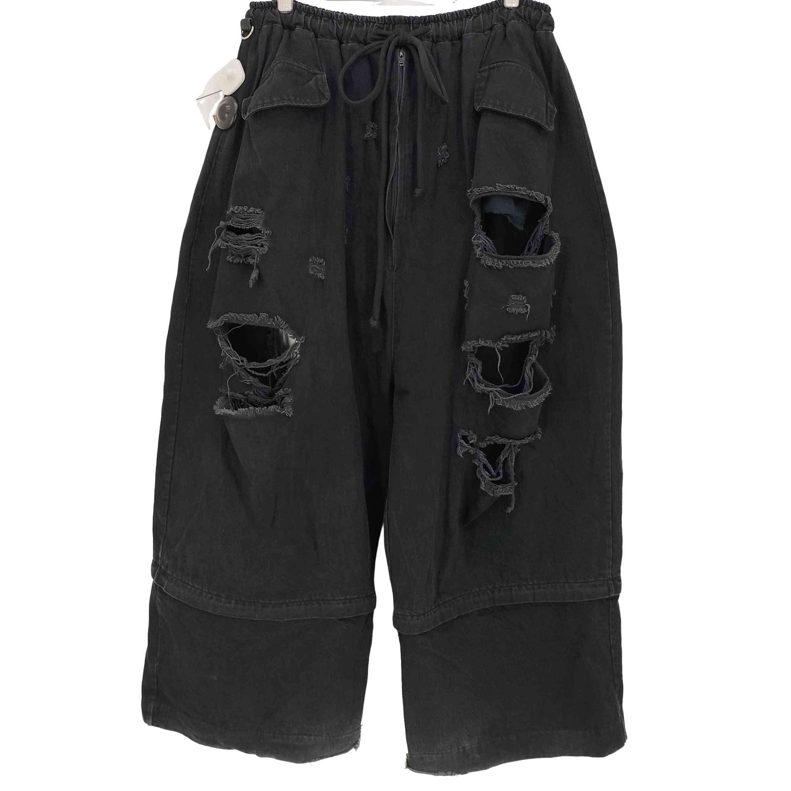 ユーズドフルギ USED古着 YORI SPORT 25ss ZIP UNDERWEAR DENIM 2WAY デストロイ ダメージ バギーデニム メンズ 36