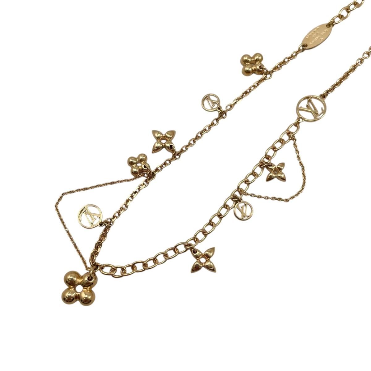 ☆ルイヴィトン ネックレス･コリエ ブルーミング M64855 モノグラム･フラワー LVサークル ゴールド LOUIS VUITTON