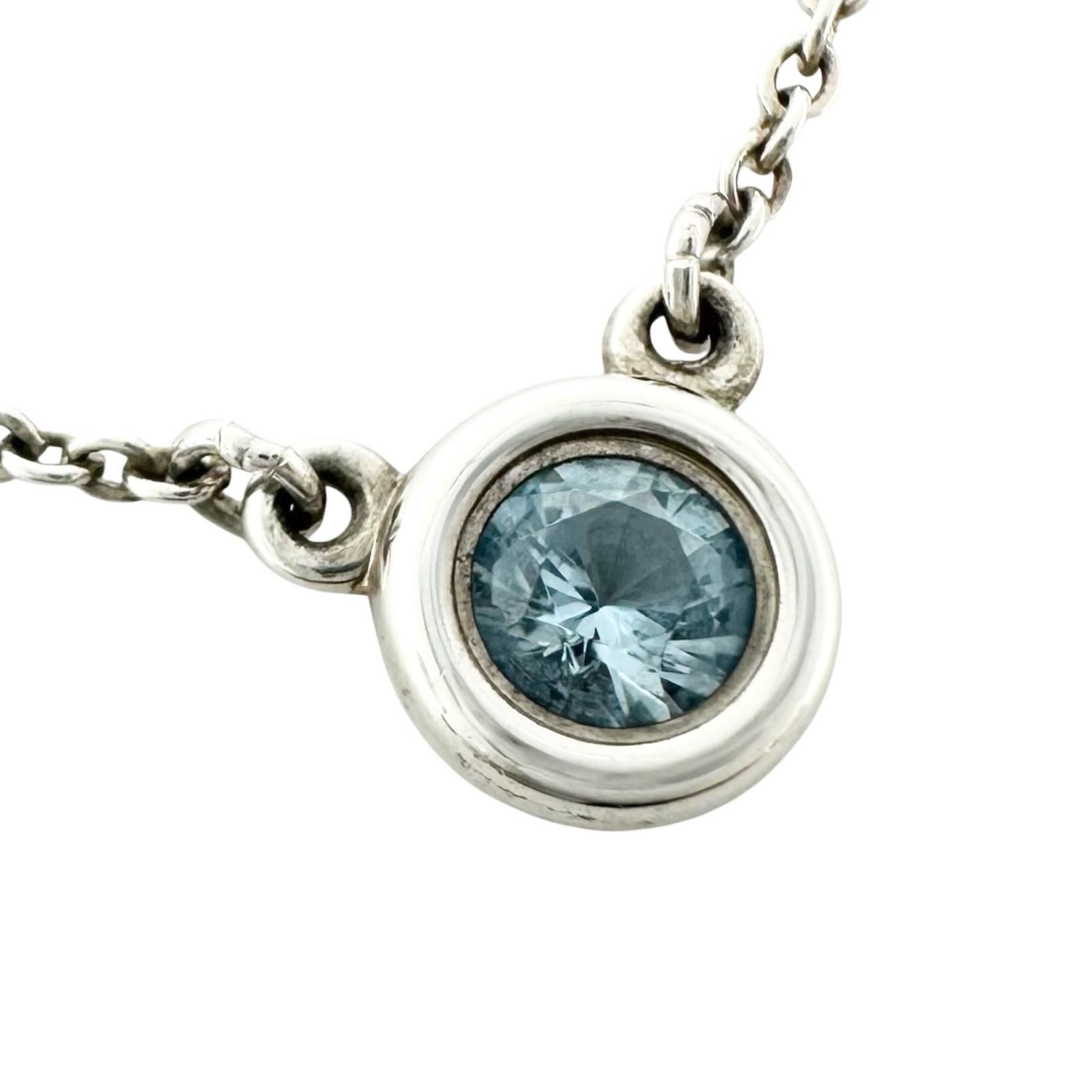 TIFFANY&Co. ティファニー エルサ・ペレッティ カラー バイ ザ ヤード ペンダント ネックレス シルバー925/アクアマリン シルバー/ブルー【中古】 レディース