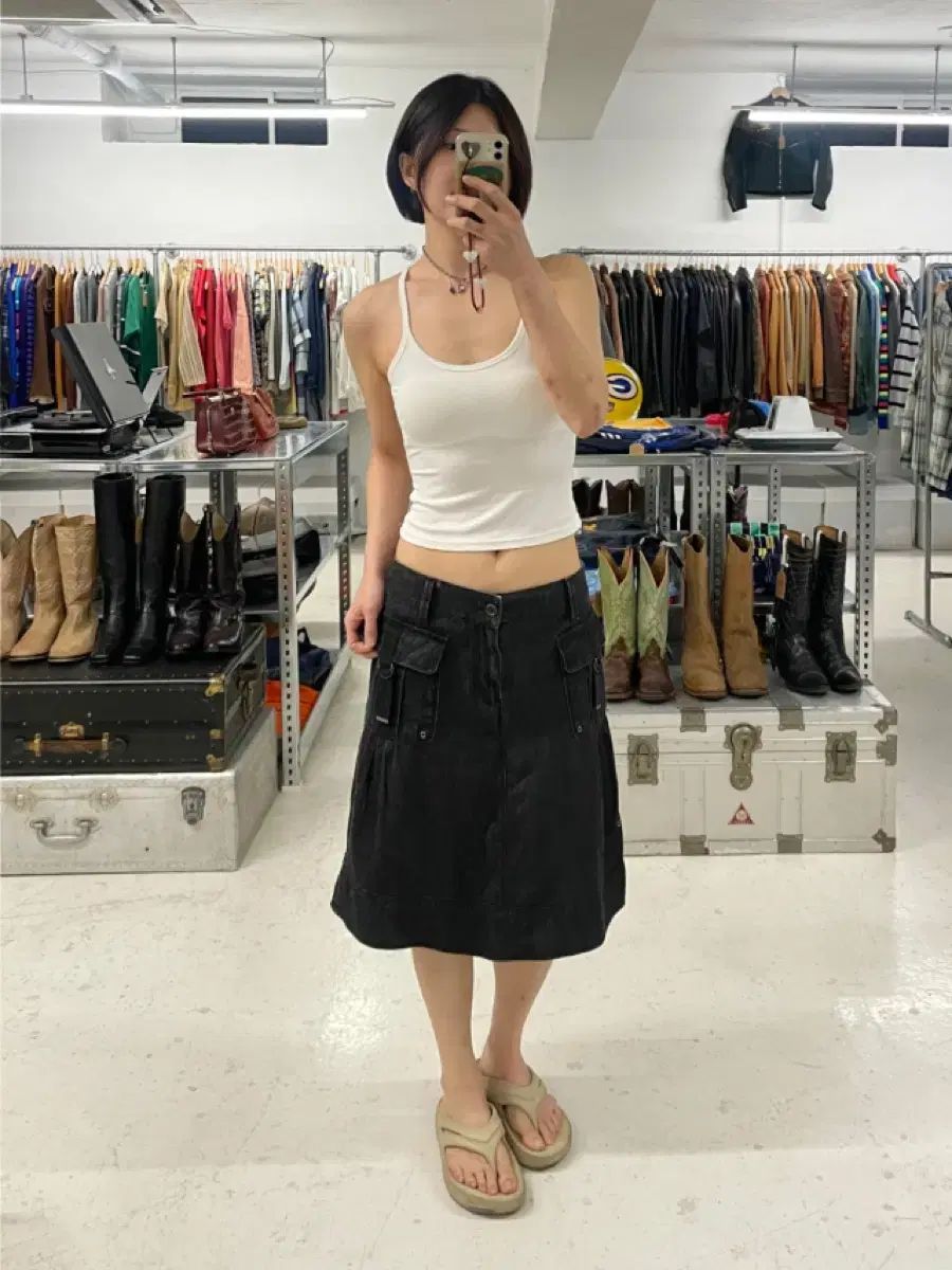 バーバリー カーゴ デニム スカート