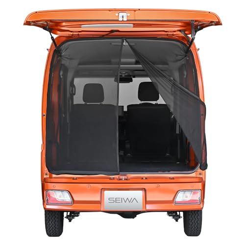 セイワ(SEIWA) 車用 防虫ネット 楽らくマグネット バックドア専用 Sサイズ IMP041 1枚入り メッシュ 両面スライドファスナー 車中泊 エブリイ/HIJET に最適サイズ カー用品 カメムシ対策*vj def7737c