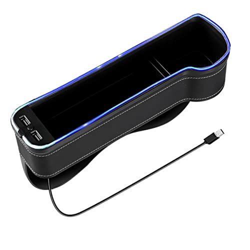 車載 サイド収納ボックス シートポケット 隙間ポケット スマホ充電 多機能 LED雰囲気灯 隙間ポケット 車用 収納ホルダーサイド 収納ボックス 車用 シートサイド収納 多機能隙間埋め収納ボックス インサートの整理は、気が散る運転を減らし、電 9cc9faf3