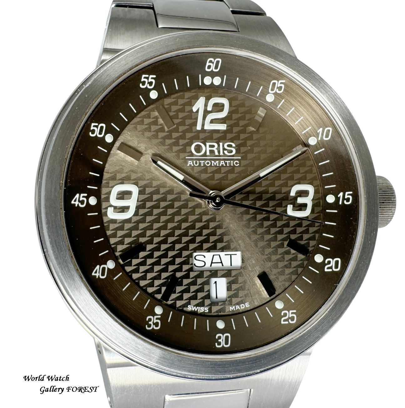 ☆新品仕上げ☆ORIS オリス☆ウィリアムズ デイデイト F1チーム 7560 中古 メンズ腕時計 自動巻き ブラウン文字盤☆Aランク☆