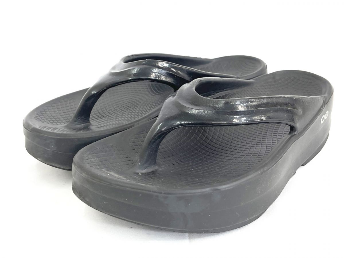 OOFOS ウーフォス Oomega トング リカバリー サンダル size37(23.0)/黒 ■◆◎レディース