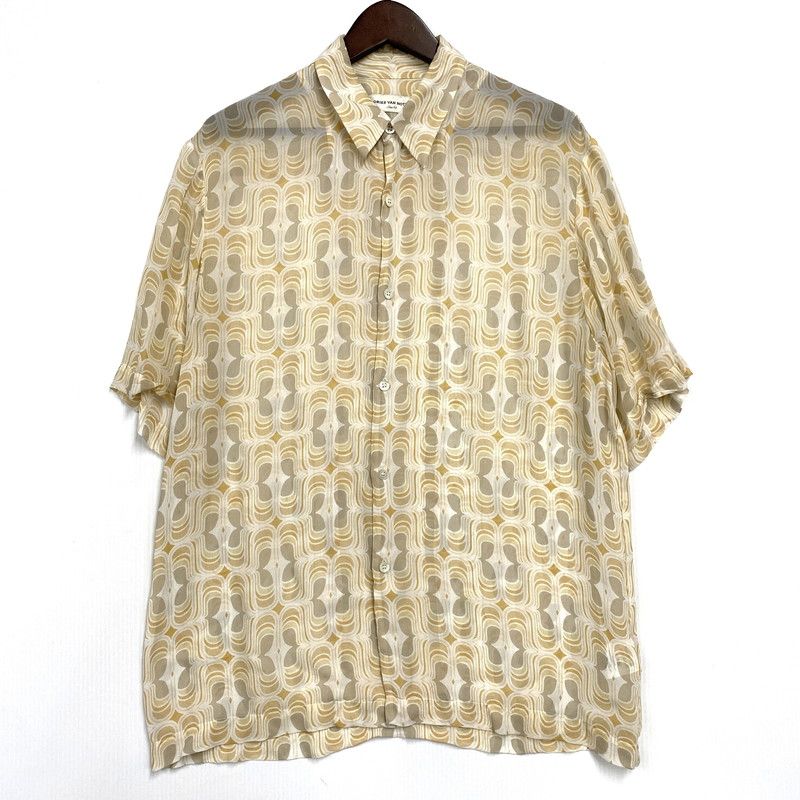 中古品】 DRIES VAN NOTEN ドリスヴァンノッテン 幾何学模様 VISCOSE