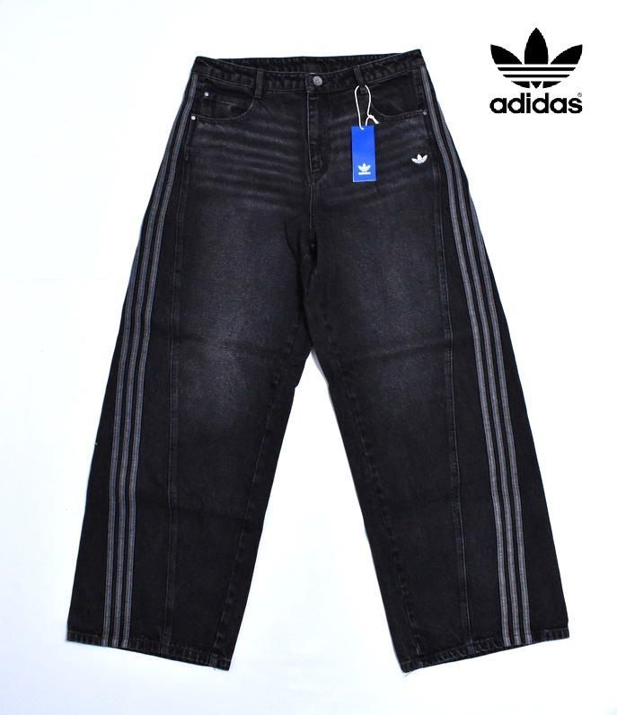 【定価1万9800円】新品 adidas originals ルーズ デニムパンツ 35 JX6865 ミディアム ブラック アディダス