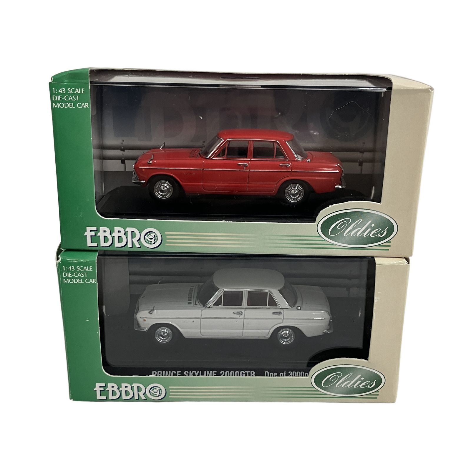 EBBRO エブロ 1/43 プリンス スカイライン 2000GT-B 2台セット ミニカー フィギュア 中古 O11358522