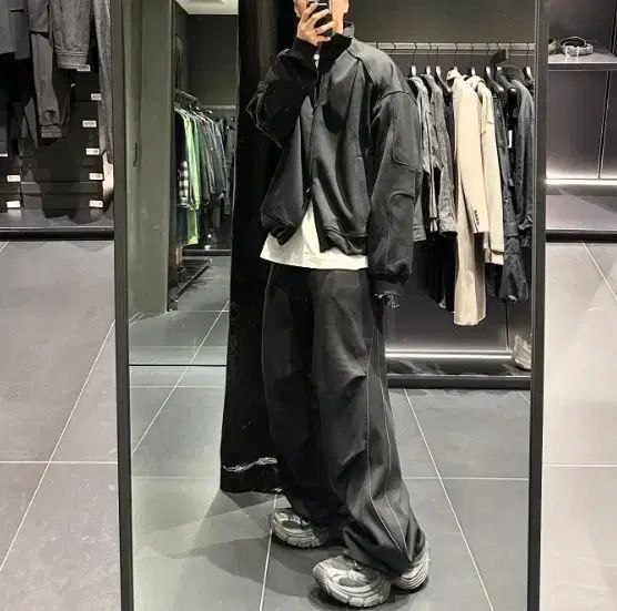 46 Juun.J ジュンジェイ レイサー PUNTO トラック パンツ ブラック