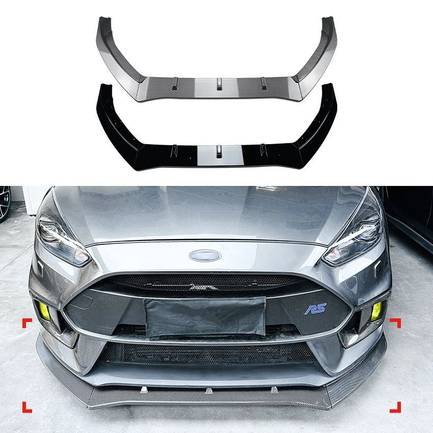 フォード Ford フォーカス Focus RS MK3 2015～2018年式対応 フロントリップスポイラー ABS ピアノブラック カーボン調 外装アクセント