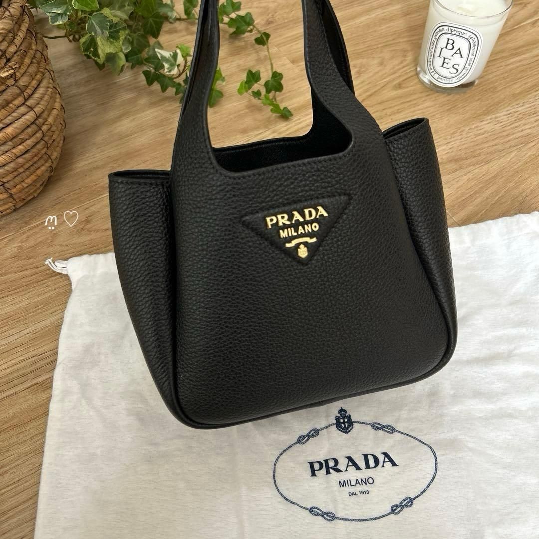 PRADAプラダ　レザーミニハンドバッグ　1BA349　ヴィッテロダイノ　現行品