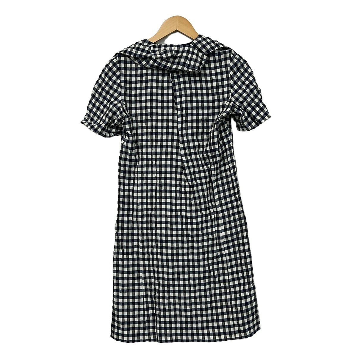MARNI マルニ シルク混 花柄バルーンスリーブコクーンワンピース 半袖 膝丈 MARNI(マルニ) ワンピース サイズ40 M レディース - 白×黒×ネイビー