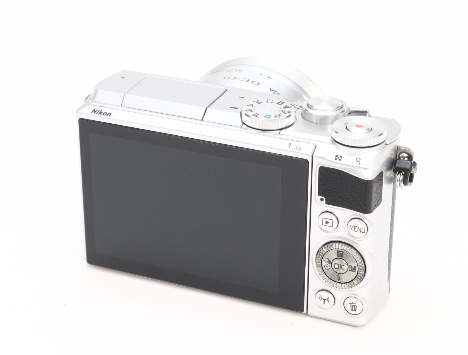 A (美品) Nikon ニコン 1 J5 VR 10-30mm 標準パワーズームレンズキット シルバー シャッター回数1814 初期不良返品対応 66-94