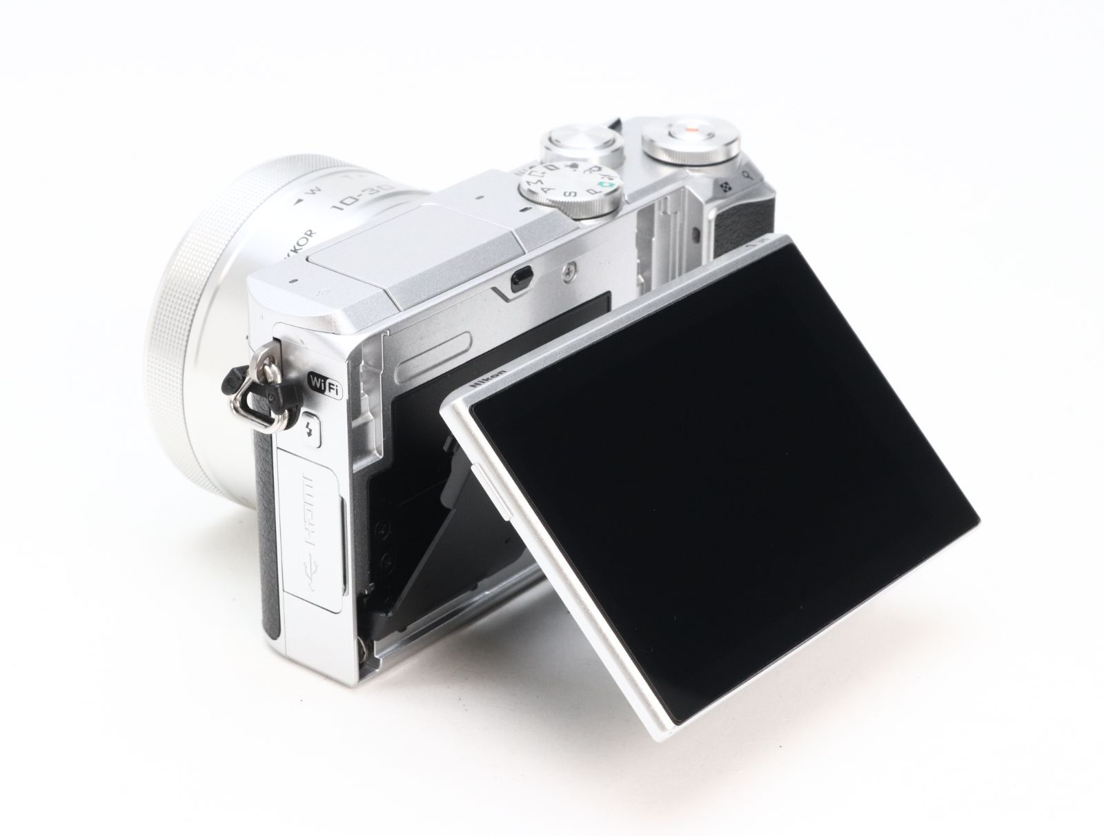 A (美品) Nikon ニコン 1 J5 VR 10-30mm 標準パワーズームレンズキット シルバー シャッター回数1814 初期不良返品対応 66-94