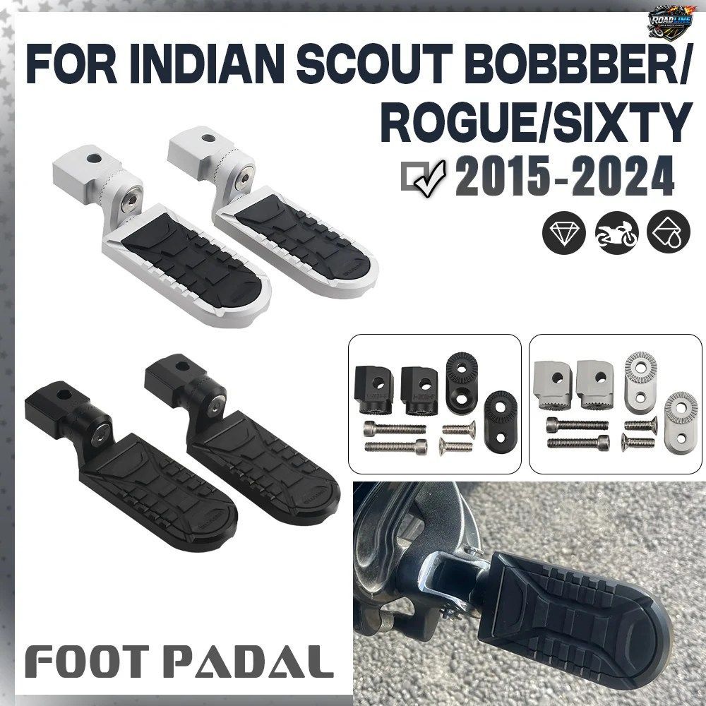 インディアンスカウト、ABS、シックスティ、トゥエンティ、ローグ、ライダー用延長式ローダウンフットレスト、回転式フットペグペダル、オ