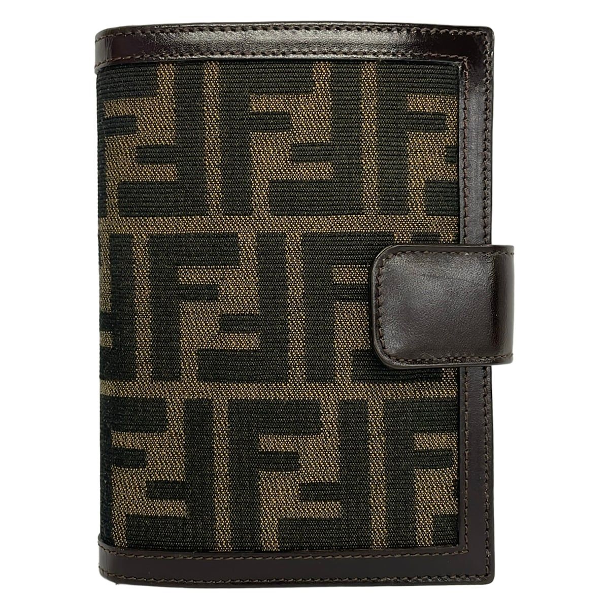 FENDI(フェンディ) 手帳美品 ズッカ柄 ベージュ×ダークブラウン レザー