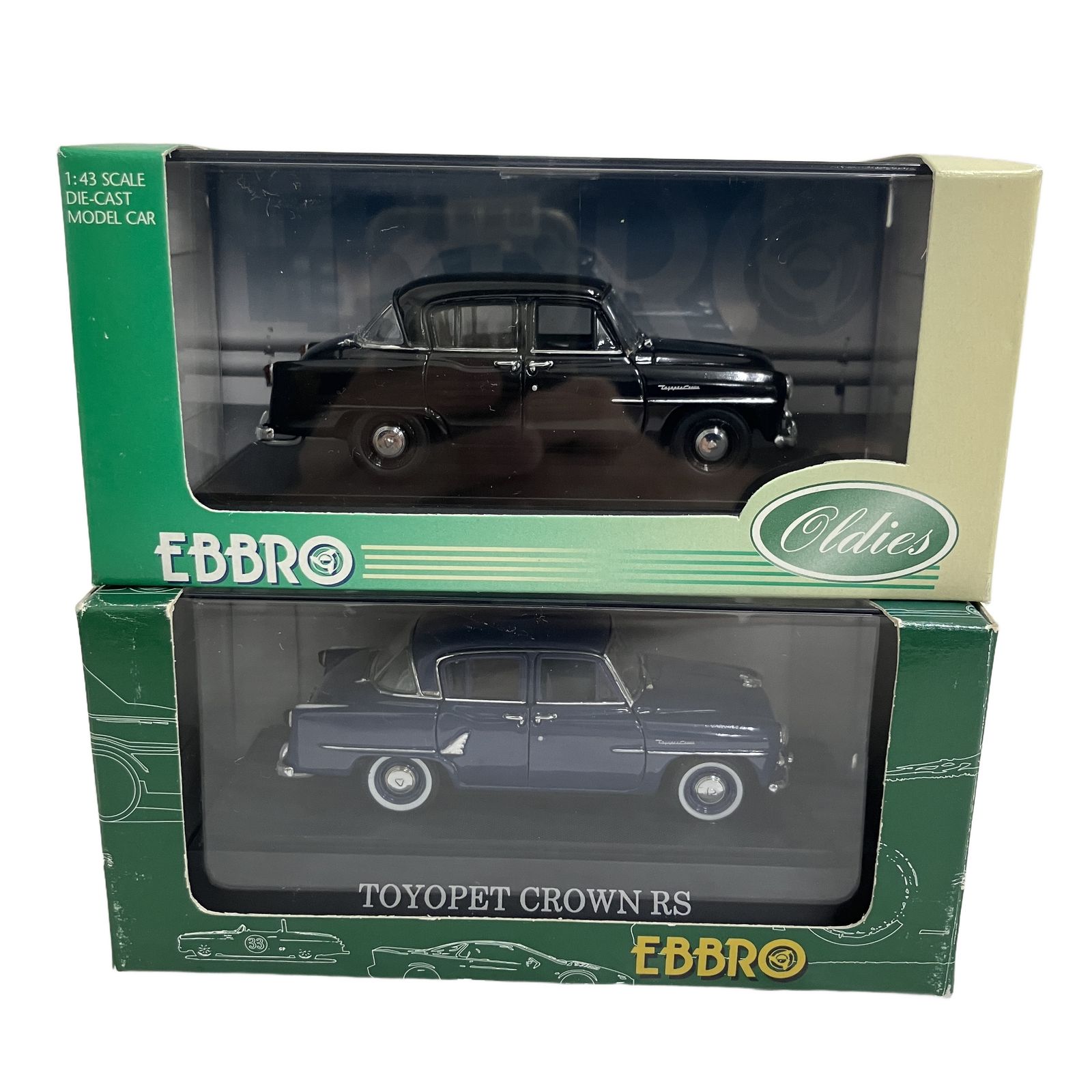 EBBRO エブロ 1/43 トヨペット クラウン RS ミニカー TOYOPET CROWN 2台セット フィギュア 中古 O11358535