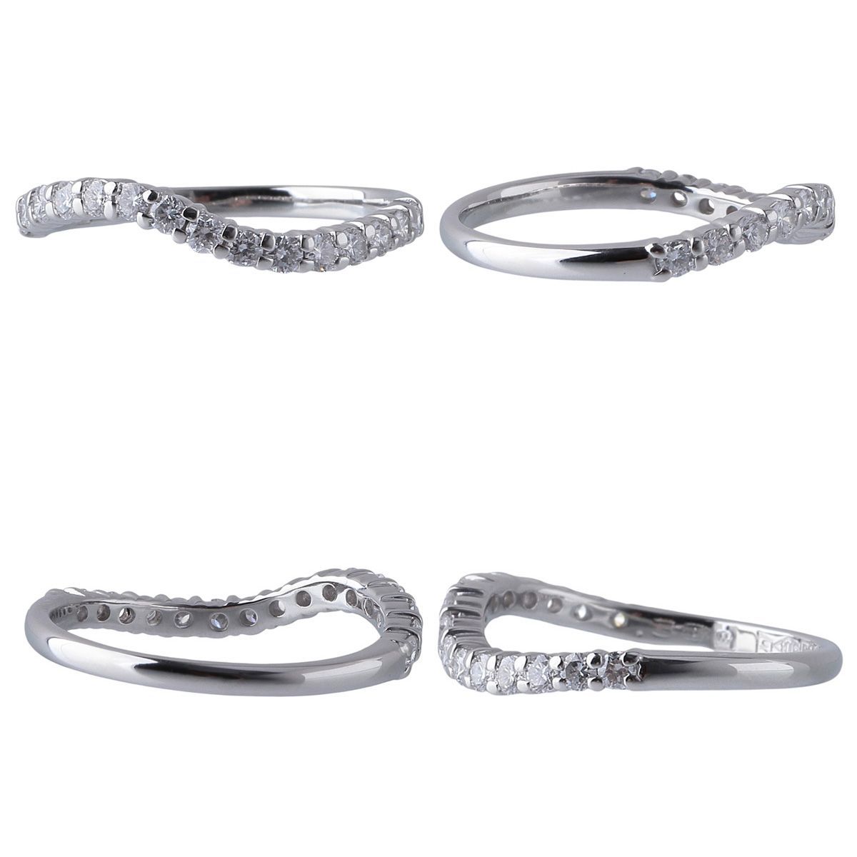 ロイヤルアッシャー ダイヤ リング ハーフエタニティ 10.5号 0.35ct 