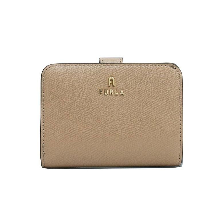 【ギフト対応可】フルラ FURLA 二つ折り財布 CAMELIA S COMPACT WALLETS カメリア コンパクト ウォレット 牛革 レディース グレージュ 人気 ブランド おしゃれ 誕生日 記念 プレゼント ギフト 送料無料